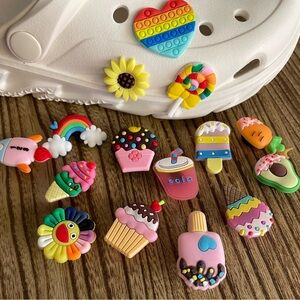 Assorted Shoe charms work with crocs, Skechers and others.